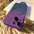 thumbnail image 3 of Magnetic for iPhone 15 Plus Case, Compatible with MagSafe, Full Camera Lens Film Protection Cute Gradient Color Silicone Shockproof Matte Cover for Women & Men (iPhone 15 Plus,Purple Gray), 3 of 16