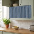 thumbnail image 6 of Denim Blue Striped Cabinet Curtains for Kitchen 10"W x 11"L, Coastal Grandma Farmhouse Rustic Linen Texture Under Sink Skirt Magic Tape Short Curtain Decorative Privacy Panel for Bathroom Laundry, 6 of 9