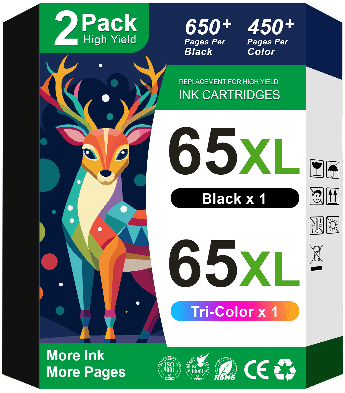 Original HP 65XL Black High-yield Ink Cartridge | Works with HP