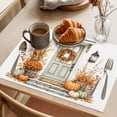thumbnail image 2 of Placemats Set of 6 - 13x19 Inch, Thanksgiving Fall Non-Slip Washable Place Mats for Dining Table, Autumn Botanical Harvest Farmhouse Polyester & Linen Blend Table Mats for Kitchen Party Holiday, 2 of 9