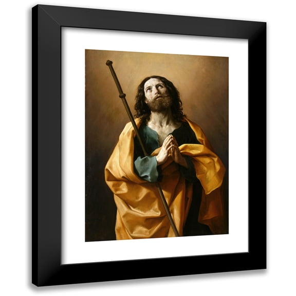 Guido Reni 11x14 Black Modern Framed Museum Art Print Titled - Saint James the Greater (circa 1636 and Circa 1638)
