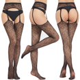 thumbnail image 4 of Coofit Bas pour Femmes, Design Fessier Ouvert, Collants Transparents, Pantyhose, Bas Résille, 4 of 8