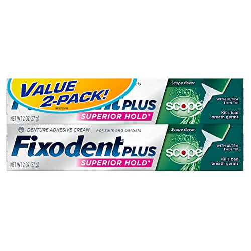 Fixodent Plus Scope Precision Hold & Seal Denture Adhesive 2.0 oz TWIN