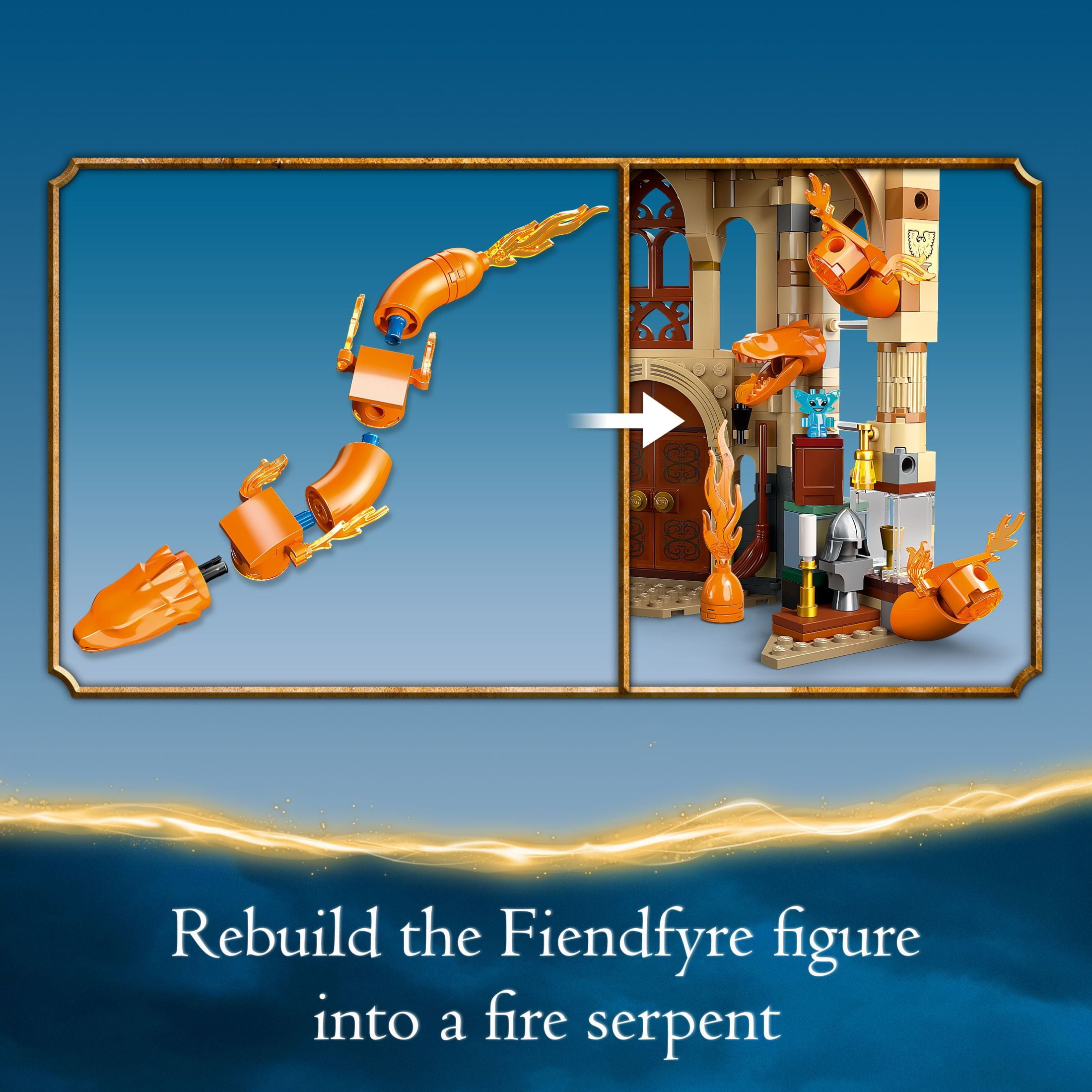 LEGO Harry Potter Hogwarts: Room of Requirement Building Set 76413 - Featuring Harry, Hermione, and Ron Minifigures, Wands, and Transforming Fire Serpent, Deathly Hallows Movie Inspired Castle Toy