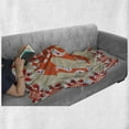 thumbnail image 6 of Animal Soft Flannel Fleece Throw Blanket, in Paisley Style Floral Drawing Print Flowers of Spring Pattern, Cozy Plush for Indoor and Outdoor Use, 50" x 70", Orange White and Red, by Ambesonne, 6 of 6
