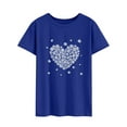 thumbnail image 3 of Xuanfei Women Heart Shaped Daisy Print Round Neck Short Sleeve T-Shirt, 3 of 6