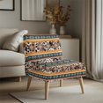 thumbnail image 3 of HELLHERO Geometric Deer Print Trendy Anti-Wrinkle Armless Accent Chair Protector Stain Protection Armless Accent Chair Washable Cover for Armless Chair, 3 of 8