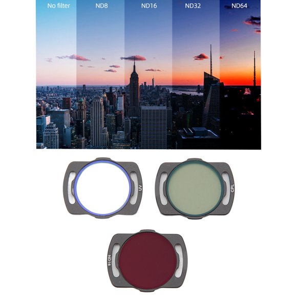 Drone Filter Lens, ACG Optical Glass CPL ND16 Easy To Install 3 Pack Drone Filter Kit Nano Coating with Cleaning Cloth for O3 Air Unit