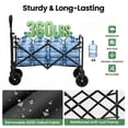 thumbnail image 4 of GVDV Collapsible Wagon Carts Foldable, 360lbs Heavy Duty Utility Folding Wagon with All-Terrain Wheels, Portable Beach, Camping, Shopping, Sports, Black, 4 of 10
