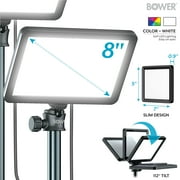 Bower 8 Creator LED RGB Light Kit 2-Pack w/ 32 Extendable Aluminum Stands , Perfect for Content Creation