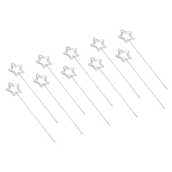 Unique Bargains 4.7 Inch Metal Wire Place Card Holder, 30 Pack Photo Picture Floral Picks Star Shape Clips DIY, Silver Tone