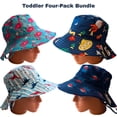 thumbnail image 4 of Loonyx 4-Pack Toddler Animal Bucket Sun Hats with Chin Strap for Kids Ages 2-5, Assorted Colors, 4 of 7