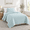 Aqua Blue-Twin, variant on Aqua Blue Full/Queen Lightweight Summer Quilt Set with Cloud Pattern