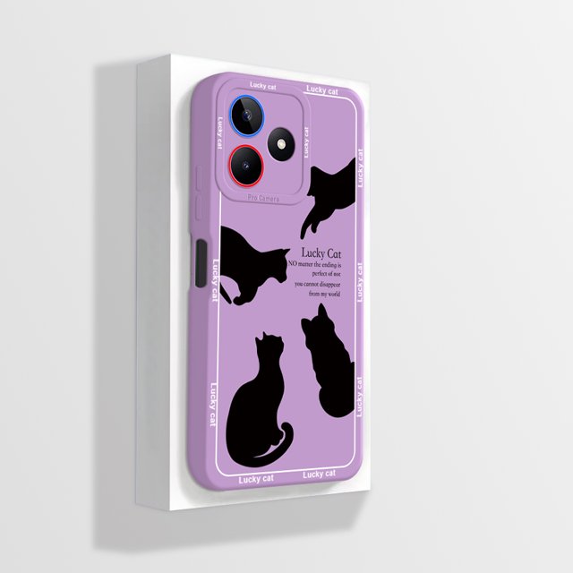 For Realme Note 50 Case RMX3834 Cute Panda Dinosaur Liquid Silicone TPU Soft Cover For OPPO Realme Note 50 Note50 Capas Fundas PurpleA11 For Realme Note 50