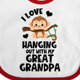 thumbnail image 4 of Inktastic Monkey I Love Hanging out with My Great Grandpa Boys or Girls Baby Bib, 4 of 4