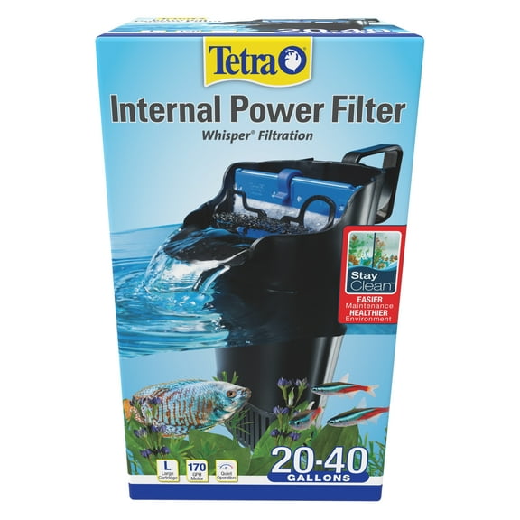 Tetra Whisper Internal Filter for Aquariums 20 to 40 Gallons, with Air Pump
