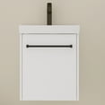 thumbnail image 2 of Tcbosik 18 inch Bathroom Vanity with Ceramic Sink, Wall Mounted Vanity Cabinet with Towel Hanger for Small Space, White, 2 of 10