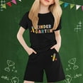 thumbnail image 2 of Shadoumai Toddler Girl Sets 6t Graphic Print Short Sleeve T Shirt Top Shorts Lightweight Hoodie Pullover Tops and Pants, 2 of 4