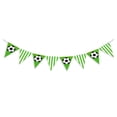 thumbnail image 2 of Soccer Themed Pennant Banner, 7.8 x 11.4 Inch Green Triangle Bunting for Sports Parties, Game Day Decor, 2 of 6