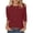 Wine, variant on Enjoytime Spring Shirts for Women Solid Color 3/4 Sleeve Sparkly Tops Fashion Round Neck Trendy Casual Blouses Beige M