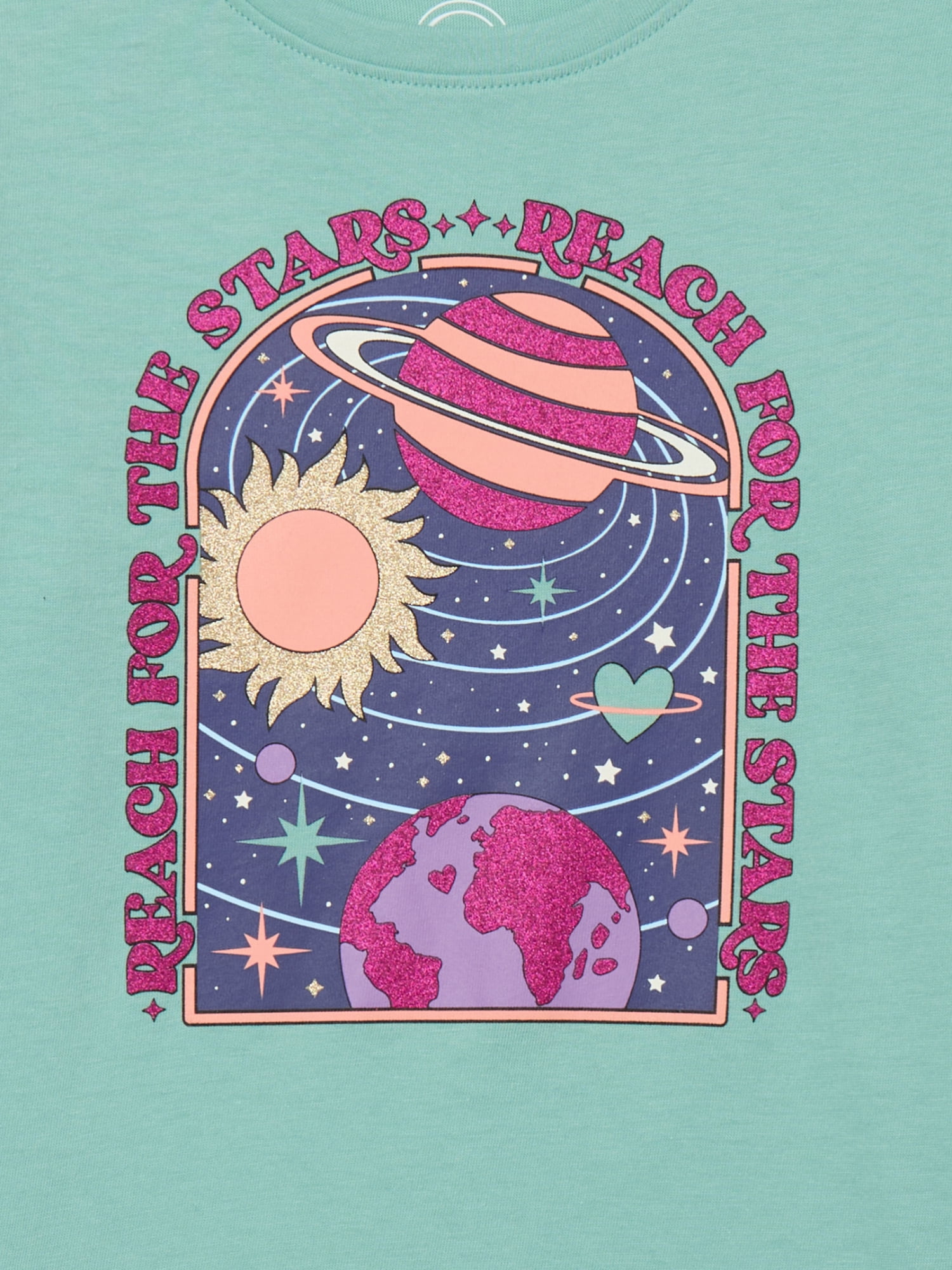 Wonder Nation Girls Embellished Tee with Long Sleeves, Sizes 4-18 & Plus