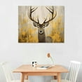 thumbnail image 2 of COMIO  Modern Rustic Wildlife Elk Deer with Horn Wall Pictures Antlers Wall Art Vintage Print on Canvas Artwork for Living Room Bedroom Cabin Decor, 2 of 4