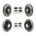 thumbnail image 1 of Transit Auto Front Rear Coated Drilled Slotted Disc Brake Rotors and Ceramic Pads Kit for Car 2015 Mini Cooper 2.0L 1.5L with 294mm Diameter Rotor 4 Lug Wheels KDC-100536, 1 of 11