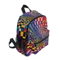 thumbnail image 2 of FORMRS School Backpack with Front Zippered Pocket 12" Student Travel Daypack, Colorful Wavy Plaid, 2 of 6
