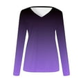 thumbnail image 5 of GigrtiJin Womens Casual Blouses Long Sleeve V-Neck Plus Size Gradient Pullover Tops Fashion Casual Basic Shirts, 5 of 5