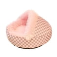 thumbnail image 1 of Cama redonda para gatos, refugio para gatitos, cómoda y lavable para el invierno, para perros pequeños, cálida cueva nido para gatitos, suministros Rosa, 1 of 8