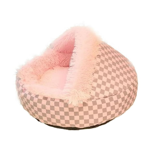 Cama cálida para gatos en invierno, cama para perros pequeños, casa para mascotas suave y cálida en invierno, refugio para gatitos y cachorros, gatos Rosa