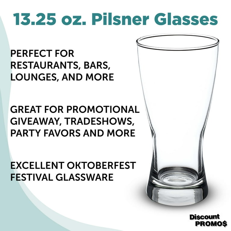 Set of 4 Tall 23 Oz Pilsner Beer Glasses, Clear Drinking Glassware