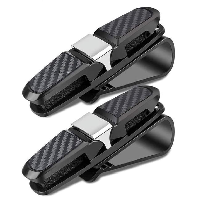 Porta gafas, 2 piezas de soportes para gafas de sol para coche, porta gafas dobles con clips