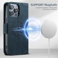 thumbnail image 3 of Wallet Case for iPhone 15 Pro Max with Card Holder for Men Women, Compatible with MagSafe Wireless Charging  Leather Flip Folio Cover Case Wallet for iPhone 15 Pro Max Blue, 3 of 12