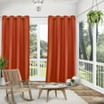 thumbnail image 3 of Exclusive Home Biscayne Indoor/Outdoor Two Tone Textured Grommet Top Curtain Panel Pair, 54"x96", Mecca Orange, 3 of 15