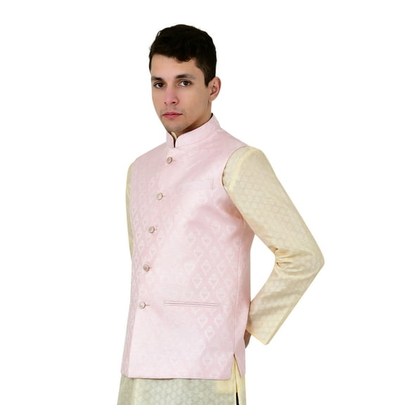 Sonakshi Fashion Men's Brocade Waistcoat Bandhgala Festive Jacquard Nehru Jacket