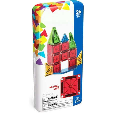 microMAGS Travel Magnetic Construction Set – Bold Colors, The Original Magnetic Building Brand