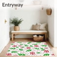 thumbnail image 3 of ODIKA 5'x7' Machine Washable Non-Slip Area Rug, Holiday Whirl with Frosted Leaf and Snow Motifs High Traffic Rug with Pad, Red, 741714, 3 of 8