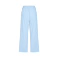 thumbnail image 5 of felwors Womens Capris Pants High Waist Drawstring Comfy Casual Pants Casua Lightweight Loose Trousers Buttons Trim with Pockets Light Blue, XL, 5 of 5