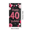 thumbnail image 3 of Pink Glittery 40 Happy Birthday Banner Backdrop Party Supplies Decors for Birthday Party Photography Props Balloon Decorations, 3 of 8