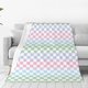 thumbnail image 1 of Fotbe Colorful Checkerboard Manta de Franela Acolchonada con Estampado, Súper Suave y Esponjosa, Extra Grande para Sofá, Cama, Uso Todo el Año-60"x50", 1 of 7