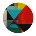 thumbnail image 2 of WYYP  Abstract Color Block Elastic Round Tablecloth, Red Teal Grey Geometric Art Fitted Tablecloths for Round Table Oil-Proof Waterproof Table Cloth White, 2 of 7