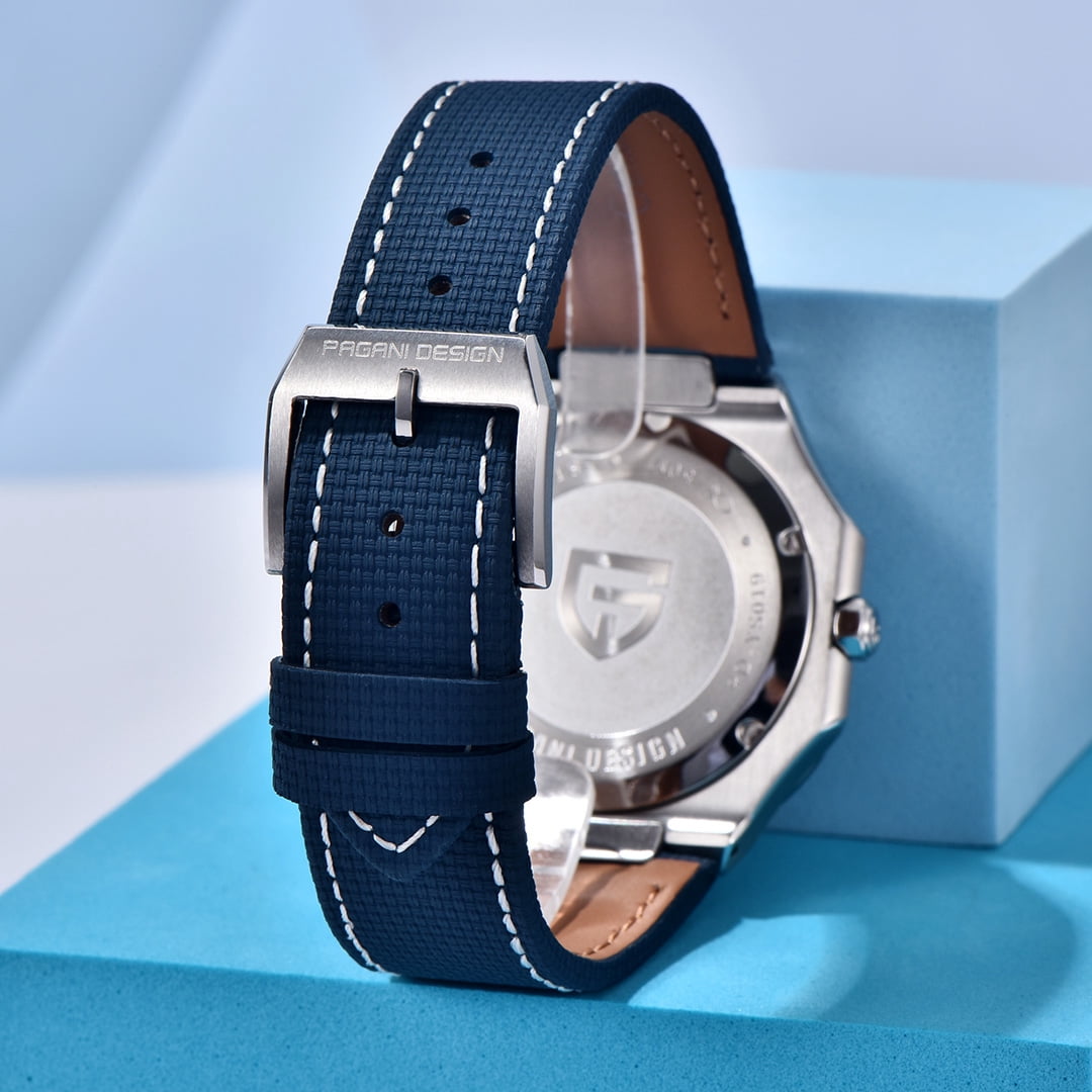PAGANI DESIGN Men's Quartz Watch 37MM Stainless Steel Sports Waterproof Business Wrist Watch for Men, Synthetic Sapphire, Japan TMI VH31 Movt, PD-YS019
