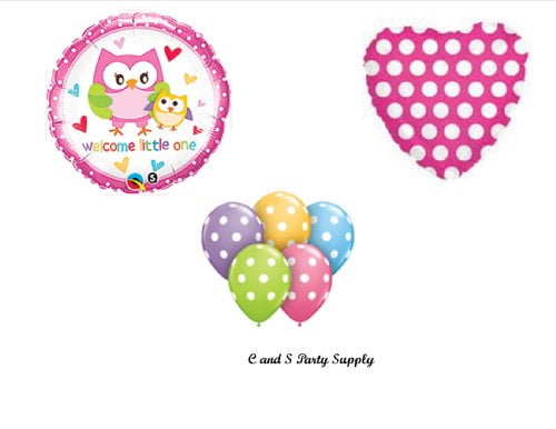 HAPPI TREE SHOWER BASIC PARTY PACK FOR 8 GUESTS ~OWL THEME BABY GIRL BABY BOY 