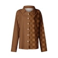 thumbnail image 6 of Utoimkio Women's Long Sleeve Button Down Shirts Casual Striped Dress Shirt Collared Office Work Blouse Tops Size S-XXL, 6 of 6