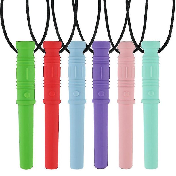 6 uds colgante de dientes collar para masticar mordedor para bebé niños morder juguetes sensoriales Hy