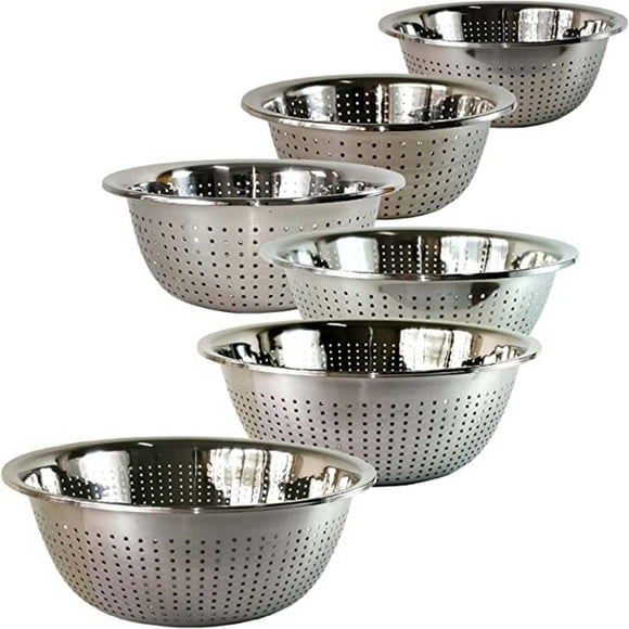 Juego de Coladores para lavar alimentos CHIC FLIC Acero Inoxidable 6 Pzs
