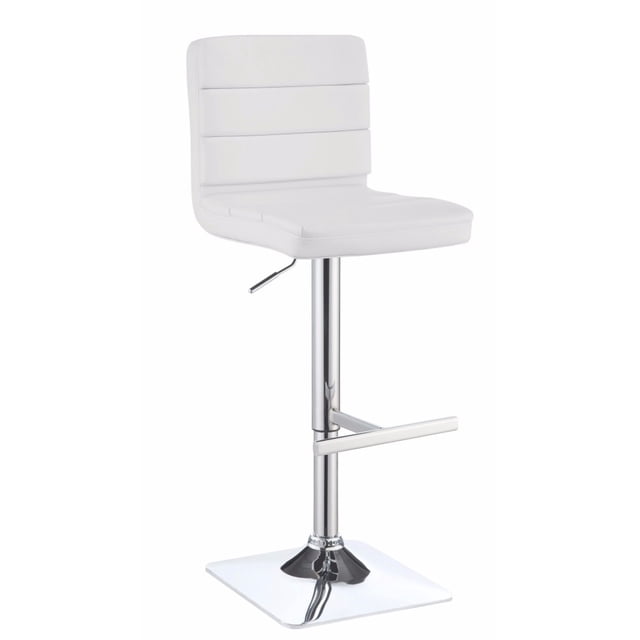 Benzara BM163755 Tabouret de Bar Réglable Sans Accoudoirs Décontracté, Blanc, Ensemble de 2
