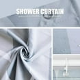 thumbnail image 6 of Light Blue Geometric Shower Curtain, Waterproof Design and Polyester, Quick-Drying, Weighted Hem, Blue Shower Curtains Set for Bathroom W 72 x H 72, Machine Washable with 12 Hooks, 6 of 6