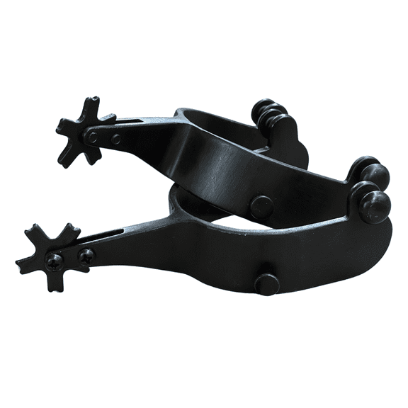 AJ Tack Men's Black Bull Riding Spurs